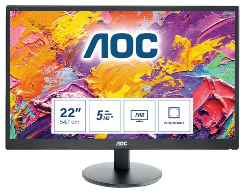 Monitor AOC E2270SWDN (21,5"; TN; FullHD 1920x1080; VGA; kolor czarny)