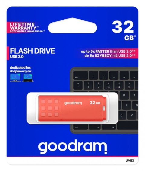 Pendrive UME3 32GB USB 3.0 Pomarańczowy