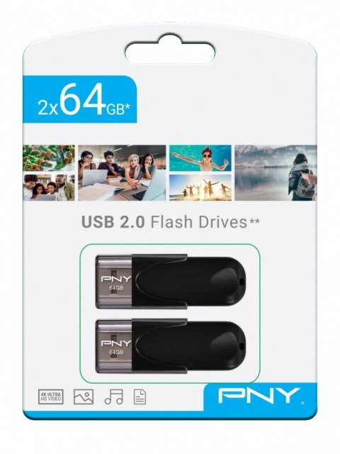 Zestaw 2 x pendrive 64GB USB 2.0 ATTACHE FD64GATT4X2-EF