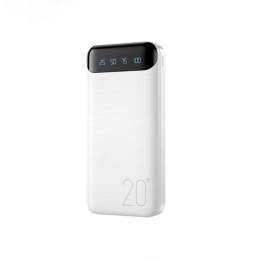 Power bank 20000 mAh Super Charging 2xUSB-A LED Biały