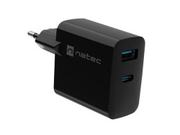 Ładowarka sieciowa Ribera GAN 1X USB-A + 1X USB-C 45W Czarna