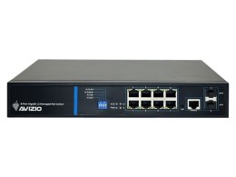 AVIZIO SWITCH ZARZĄDZALNY 8 PORTÓW RJ45 POE 1GB/S + 2 PORTY SFP UPLINK 1GB/S (BUDŻET MOCY 150W)