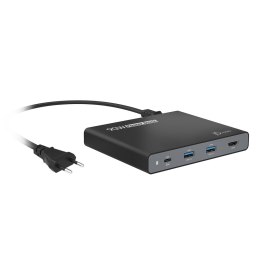 Stacja dokująca z zasilaczem j5create 90W Built in USB-C Travel Dock - EU 1xHDMI/2XUSB3.0/1xUSB-C czarna JCDP392-EN