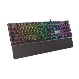 GENESIS Thor 400 RGB klawiatura Gaming USB QWERTY Amerykański międzynarodowy Czarny, Ciemny Szary