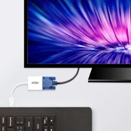 ATEN VC925-AT adapter kablowy DisplayPort VGA (D-Sub) Biały