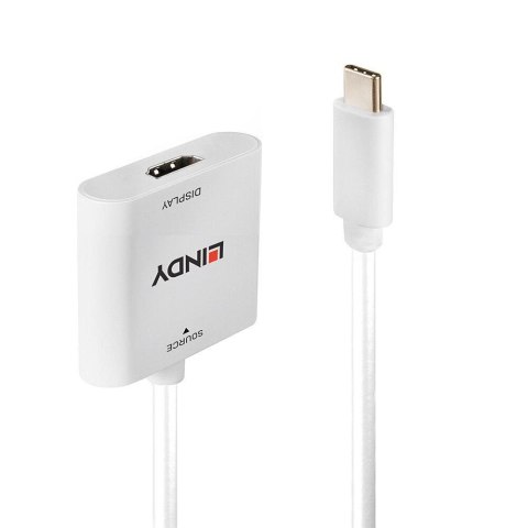 Lindy 43339 adapter kablowy 0,1 m USB Type-C HDMI Biały