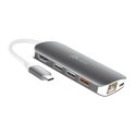 Stacja dokująca j5create USB-C Multi Adapter (9 function in 1) 1x4K HDMI/3xUSB 3.1/1xUSB-C/Card Reader/1xRJ45 Gigabit; kolor sre