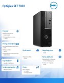 Komputer Optiplex SFF/Core i3-14100/8GB/512GB SSD/Integrated/WLAN + BT/Kb/Mouse/W11Pro