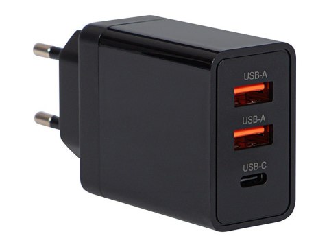 Ładowarka sieciowa gniazdo USBx2 + USB-C QC 30W