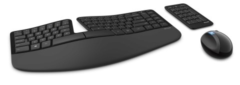 Zestaw klawiatura + mysz membranowa Microsoft Sculpt Ergonomic Desktop L5V-00021 (USB 2.0; (US); kolor czarny; BlueTrack; 1000 D