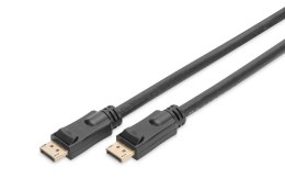 Kabel DP/DP M/M z zatrzaskami czarny 10m Displayport 4K 60Hz UHD