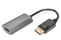 Kabel adapter DIGITUS DA-70823 DisplayPort z zatrzaskiem 8K 60Hz UHD Typ DP/HDMI A M/Ż czarny 0,15m