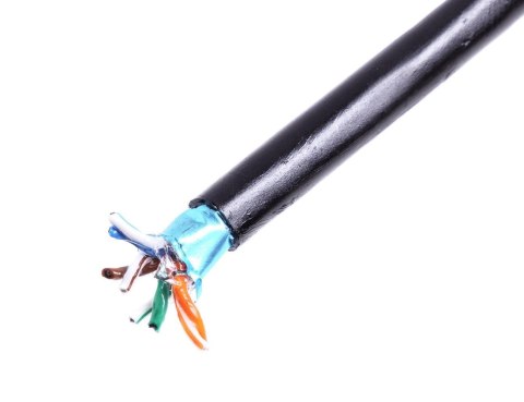 Kabel instalacyjny zewnętrzny żelowany DIGITUS kat.5e, F/UTP, AWG 24/1, PE, 305m, czarny, szpula