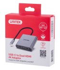 UNITEK ADAPTER USB-C - 2X HDMI 4K MST (M/F)