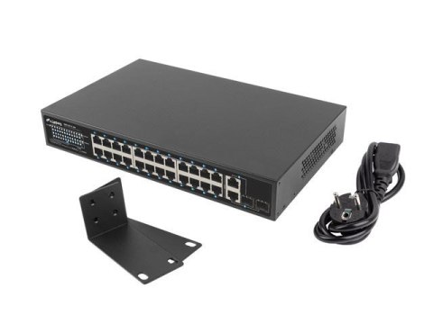 SWITCH LANBERG RSFE-24P-2C-250 24X 100MB POE+/2X COMBO RACK 19" GIGABIT ETHERNET 250W