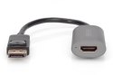 Kabel adapter DIGITUS DA-70823 DisplayPort z zatrzaskiem 8K 60Hz UHD Typ DP/HDMI A M/Ż czarny 0,15m