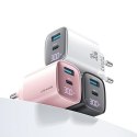 Ładowarka sieciowa 30W GaN LED USB+USB-C CC229 Fast Charging Biała