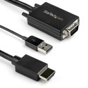 StarTech.com VGA2HDMM2M adapter kablowy 2 m USB Type-A + VGA (D-Sub) HDMI Typu A (Standard) Czarny