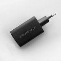 QOLTEC ŁADOWARKA SIECIOWA 65W GAN ULTRA | 5-20V | 2.25-3.25A | 1 X USB TYP C PD | 1 X USB QC 3.0 | CZARNA