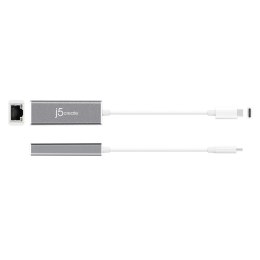 Adapter j5create USB-C to Gigabit Ethernet Adapter; kolor srebrny JCE133G-N