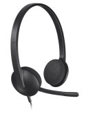 Logitech H340 USB Computer Headset Zestaw słuchawkowy Przewodowa Opaska na głowę Biuro/centrum telefoniczne USB Typu-A Czarny