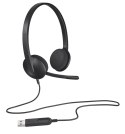 Logitech H340 USB Computer Headset Zestaw słuchawkowy Przewodowa Opaska na głowę Biuro/centrum telefoniczne USB Typu-A Czarny