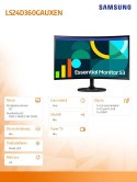 Monitor 24 cale S36GD VA 1920x1080 FHD 16:9 1xD-sub 1xHDMI 4 ms 100Hz zakrzywiony 1800R 2Yd2d (LS24D360GAUXEN)