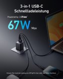 Ładowarka sieciowa Prime 735 67W 2xUSB-C 1xUSB-A Czarna