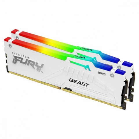 Pamięć DDR5 Fury Beast RGB 64GB(2*32GB)/6000 CL30 EXPO biała