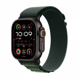 Watch Ultra 2 GPS + Cellular, koperta 49 mm z tytanu w kolorze czarnym z opaską Alpine S w kolorze ciemnozielonym