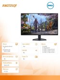 Monitor AW2725QF 27.0 cali NVIDIA G-Sync Compatible IPS Dual-Resolution/4K 180Hz/FHD 360Hz/16:9/DP/HDMI/USBC/USB/3Y