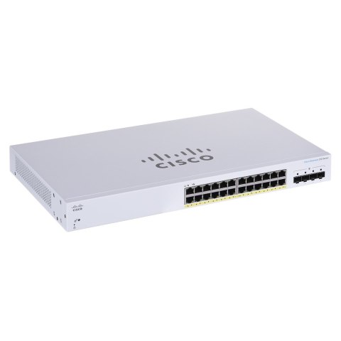 Cisco CBS220-24FP-4G łącza sieciowe Zarządzany L2 Gigabit Ethernet (10/100/1000) Obsługa PoE Biały