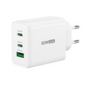 Ładowarka sieciowa j5create 65W GaN USB-C 3-Port Charger - EU (2xUSB-C 1xUSB3.0; kolor biały) JUP3365E-EN