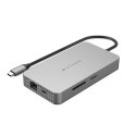 HYPER Dual 4K HDMI 10-in-1 USB-C Hub For M1/M2 MacBooks USB Type-C 104 Mbit/s Srebrny