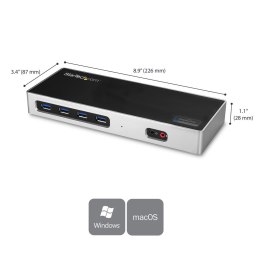 StarTech.com DK30A2DH stacja dokująca Przewodowa USB 3.2 Gen 1 (3.1 Gen 1) Type-C Czarny, Srebrny