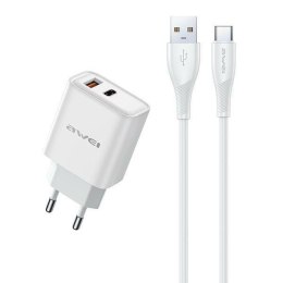 Ładowarka sieciowa GaN PD81T 22,5W USB+USB-C + kabel USB/USB-C