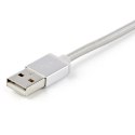 StarTech.com LTCUB1MGR kabel USB USB 2.0 1 m USB A Micro-USB B Srebrny