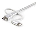 StarTech.com LTCUB1MGR kabel USB USB 2.0 1 m USB A Micro-USB B Srebrny