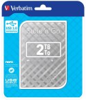 Verbatim Przenośny dysk twardy Store 'n' Go USB 3.0 Portable Hard Drive 2 TB — Srebrny