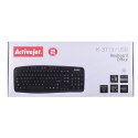 Activejet K-3113 Klawiatura przewodowa membranowa (USB 2.0; (US); kolor czarny) 432 x 174 x 24 mm