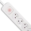 QOLTEC LISTWA ZASILAJĄCA ANTYPRZEPIĘCIOWA | 8 GNIAZD | 2 X USB | 1.8M | BIAŁA