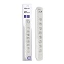 QOLTEC LISTWA ZASILAJĄCA ANTYPRZEPIĘCIOWA | 8 GNIAZD | 2 X USB | 1.8M | BIAŁA