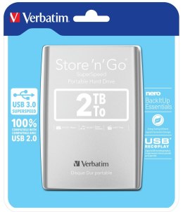 Verbatim Store 'n' Go zewnętrzny dysk twarde 2,05 TB 5400 RPM Micro-USB B 3.2 Gen 1 (3.1 Gen 1) Srebrny