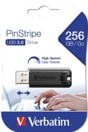 Verbatim PinStripe pamięć USB 256 GB USB Typu-A 3.2 Gen 1 (3.1 Gen 1) Czarny