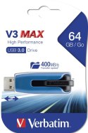 Verbatim Store 'n' Go V3 Max pamięć USB 64 GB USB Typu-A 3.2 Gen 1 (3.1 Gen 1) Niebieski