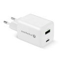 Ładowarka sieciowa GaN 1X USB, 1X USB-C 45W QC4+ PD Biała