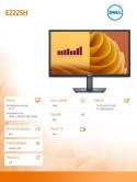 Monitor E2225H 21.5 cala LED VA 1920x1080/DP/VGA/3Y