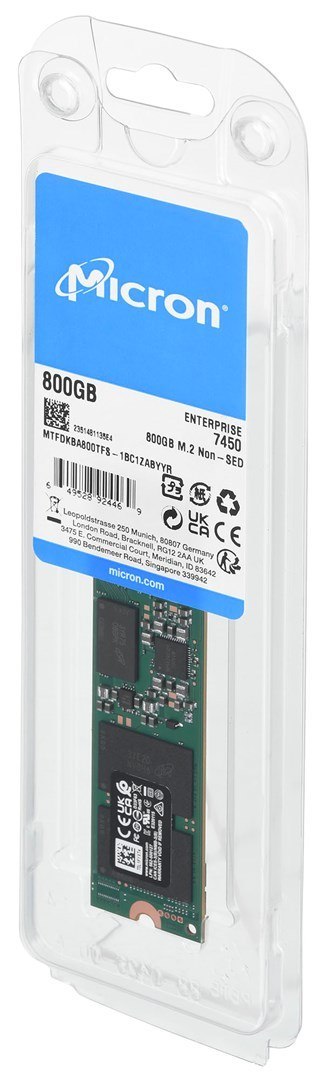 Dysk SSD Micron 7450 MAX 800GB M.2 (22x80) NVMe Gen4 MTFDKBA800TFS-1BC1ZABYYR (DWPD 3)