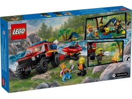 LEGO City 60412 Terenowy wóz strażacki z łodzią ratunkową