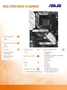 Płyta główna ROG STRIX B550-A GAMING AM4 4DDR4 HDMI/DP ATX